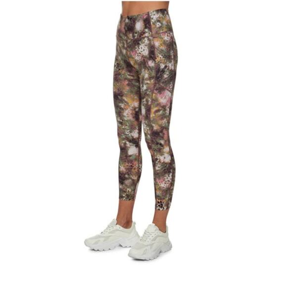 Calvin Klein Performance Printed High Waist 7/8 Leggings Animal Print Purple XS - Picture 1 of 7